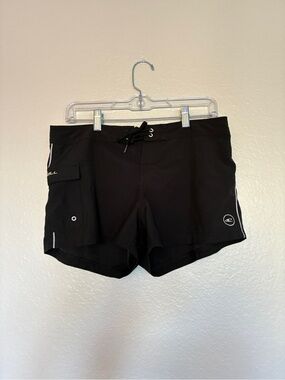 O'Neill Black Women's Swim Hyperfreak Boardshorts with Side Cargo Pocket Coastal